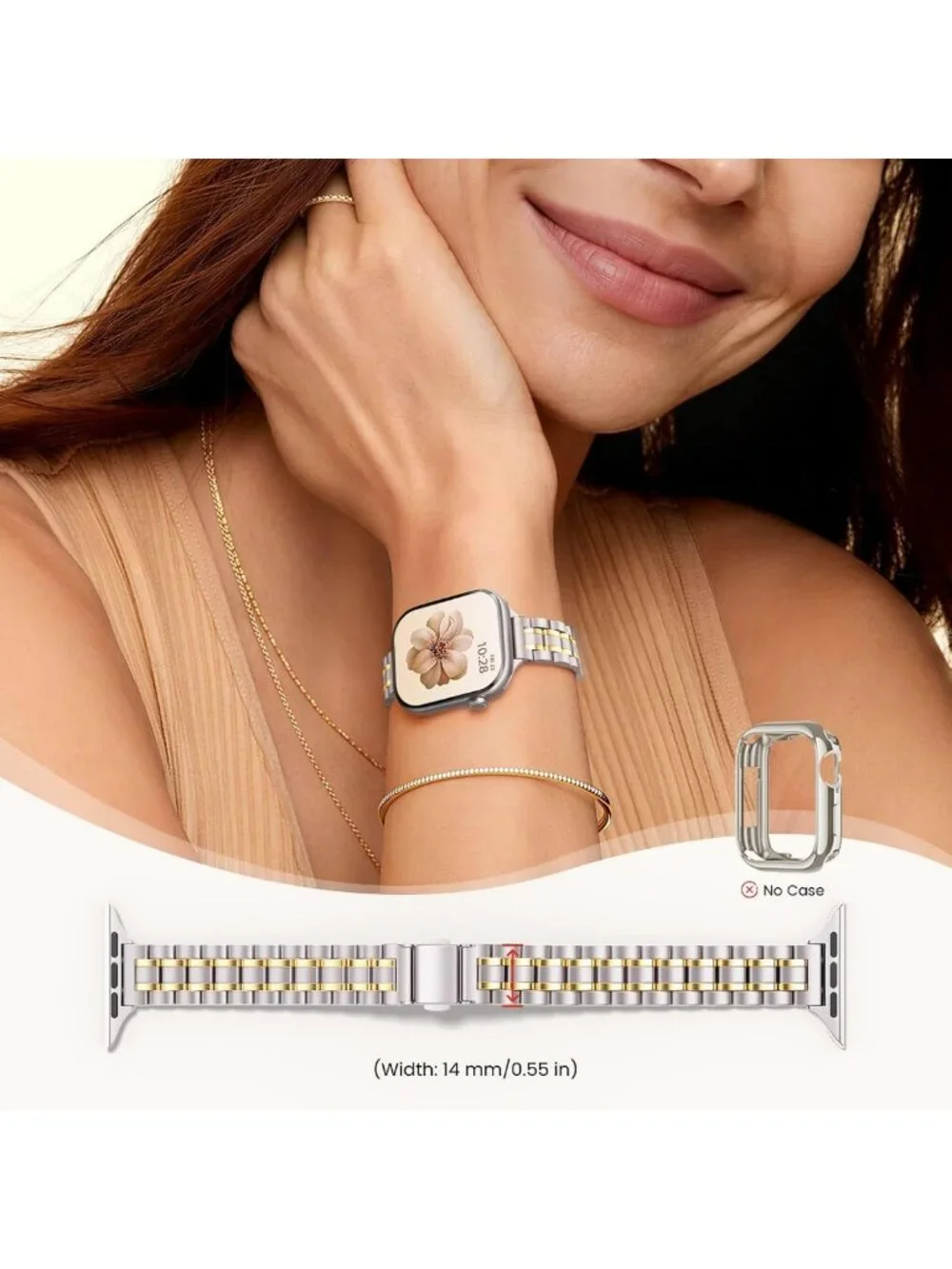Stylish Thin Stainless Steel Replacement Band for Apple Watch 38mm 40mm 41mm